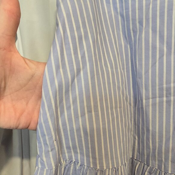 NWT Gap Blue/white Striped Skirt 3 Tier Pockets Lined Size 12 - Picture 3 of 9